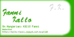 fanni kallo business card